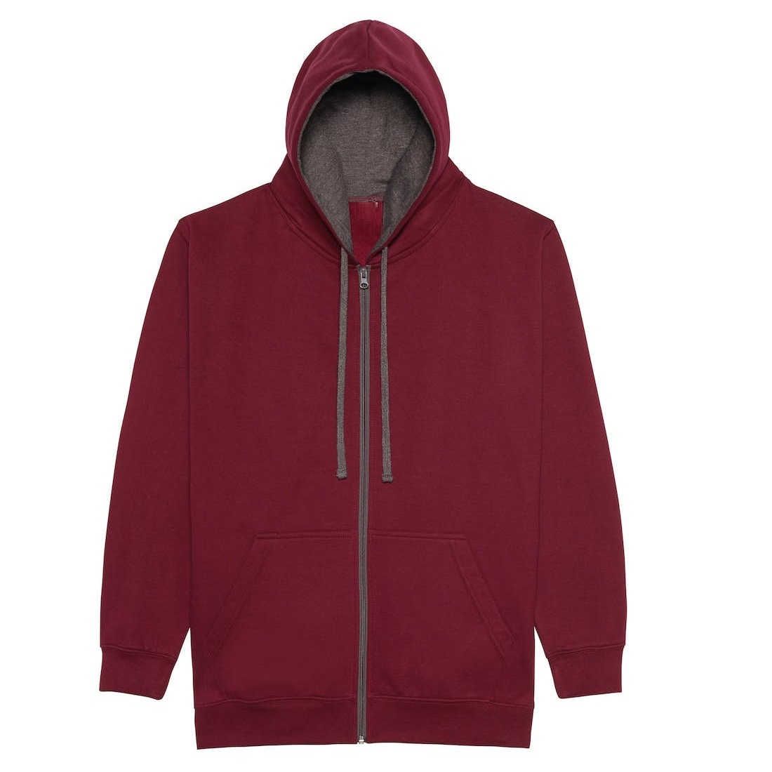 Printed Contrasting Zoodies Burgundy/Charcoal
