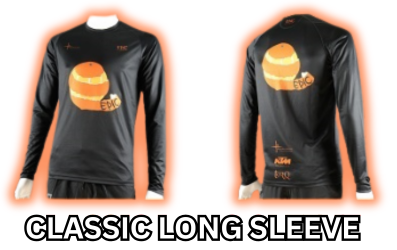 Premium custom printed classic long sleeve cycle jerseys with breathable performance fabric for cooler rides.
