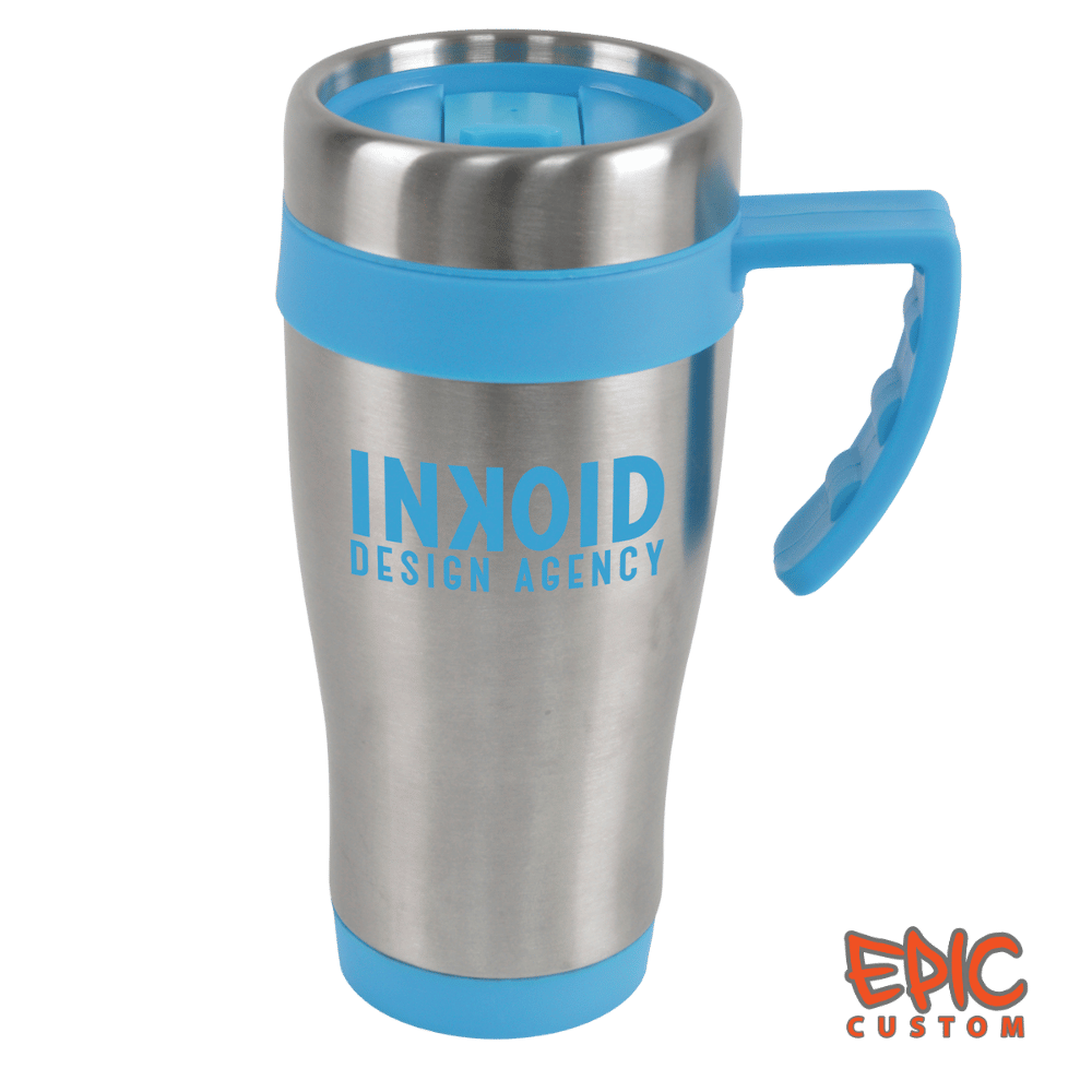 Epic Origins Stainless Steel Travel Mugs LIGHT BLUE - Custom Printed