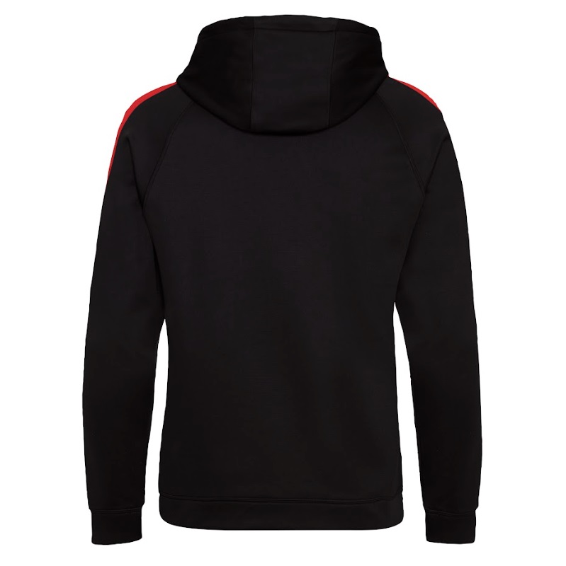 Custom Printed Sports Zoodies Jet Black-Fire Red