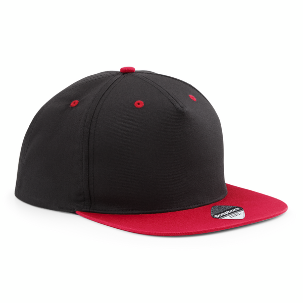 Custom Branded Contrasting Caps Black-Classic Red