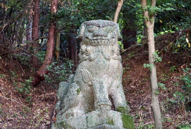10　西山興隆寺　何と狛犬が、、、　明治の神仏分離令の名残りでしょうか？