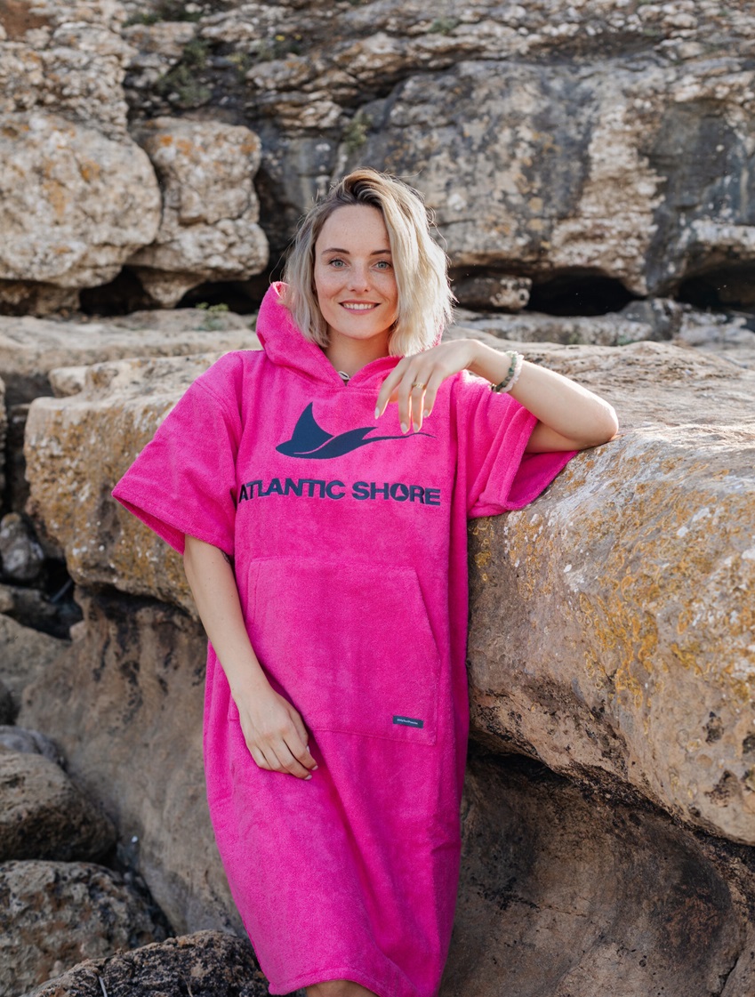 Atlantic Shore Basic Poncho Pink WindSucht