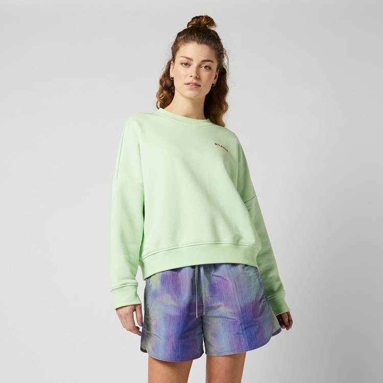 Mystic Dropped Shoulder Crew Sweat Women Lime Green im Angebot bei WindSucht