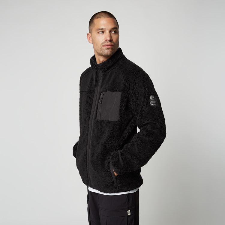 Mystic DTS Teddy Zip Thru Sweat Black im ONLINESHOP bei WindSucht
