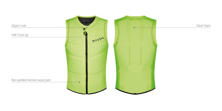 Mystic Star Impact Vest Fzip Kite Black Detal Ansicht WindSucht