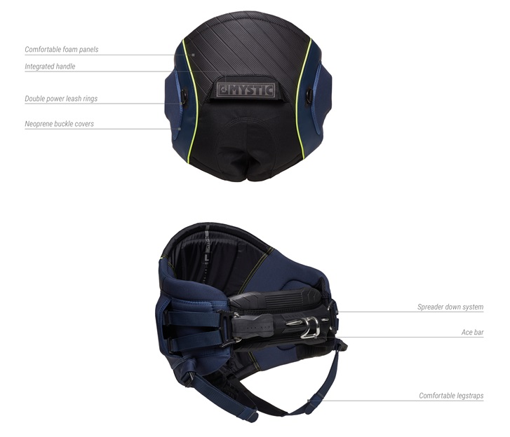 Mystic Aviator Seat Harness Unisex Black Details