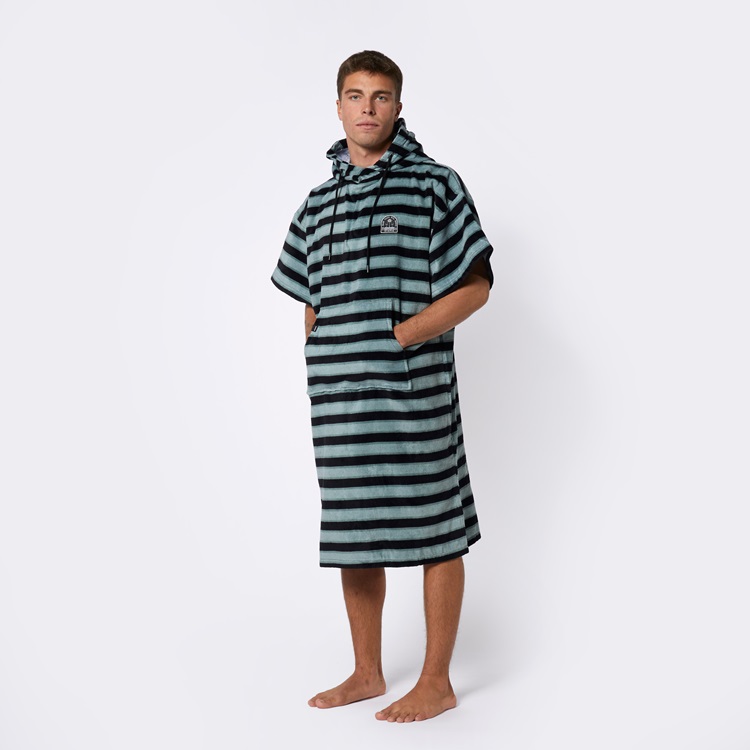 Mystic Poncho Velour AOP Grey Blue