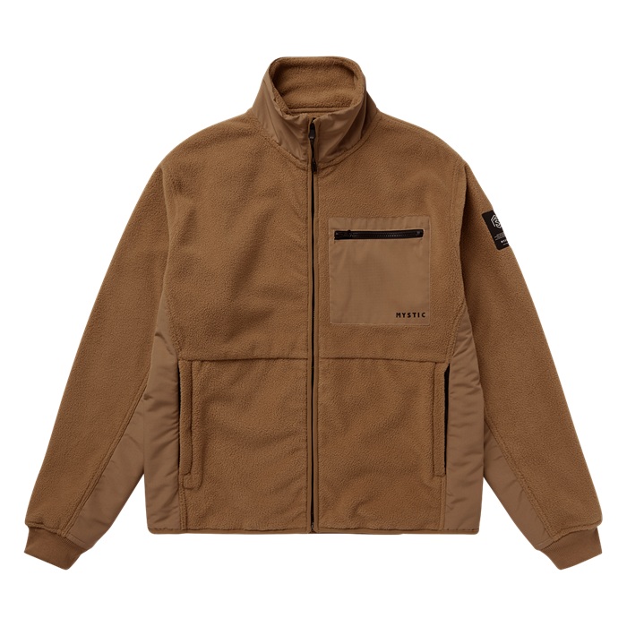 Mystic DTS Fleece Zip Thru Sweat Slate Brown bei WindSucht
