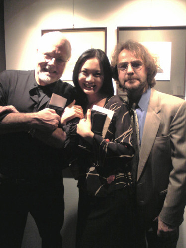 With co-exhibitor Pablo Posada -- and a very lovely friend -- at the Contrasts show opening reception