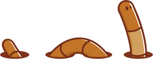 ver - animal rampant - animaux - smiley émoticône émoji cartoon clipart illustration - artémotic