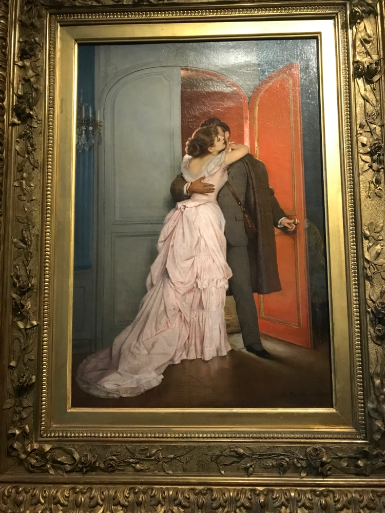 Auguste Toulmouche, Le Baiser 1885 - galerie Ary Jan - Villa du Temps Retrouvé Cabourg 2022