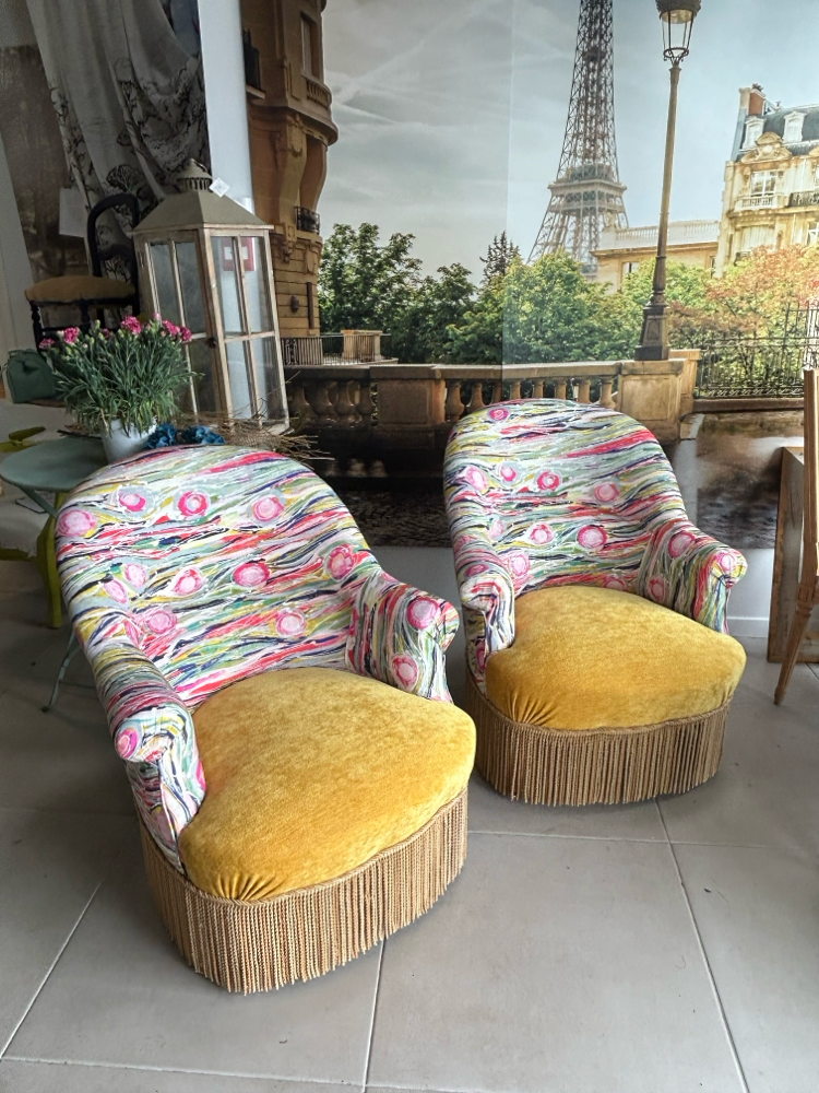 Paire de fauteuils Crapaud 