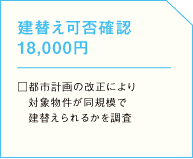 建替え可否確認 18,000円　□都市計画の改正により対象物件が同規模で建替えられるかを調査の画像