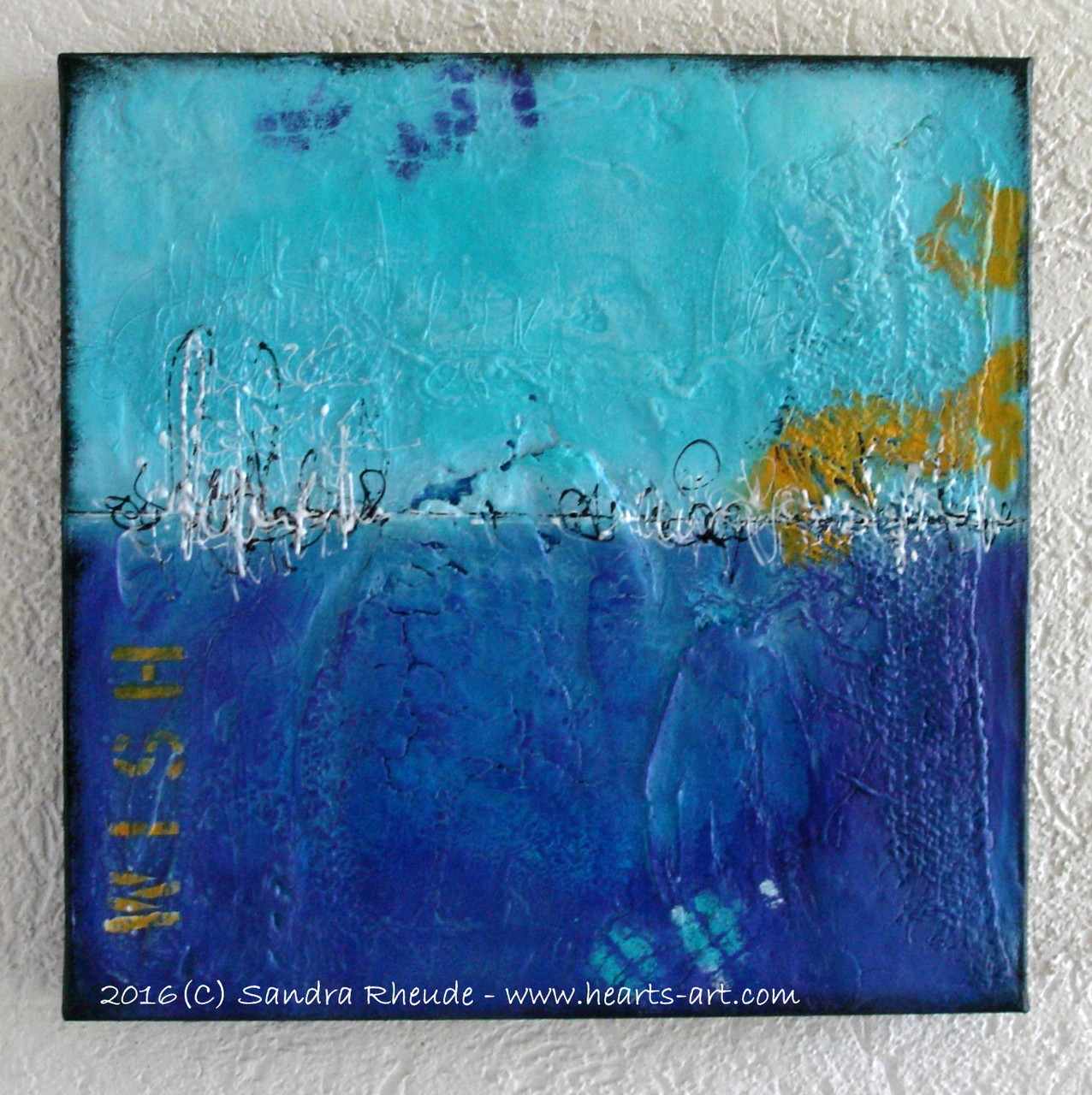 'Make a Wish' -  2016/19 - Acryl/MixedMedia auf Leinwand - 40 x 40 x 4,5 cm- verkauft (Bayern)