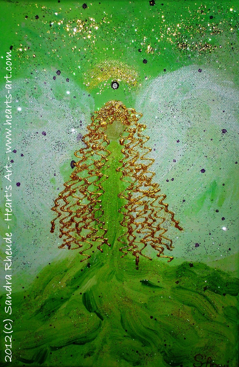 Kinder-Schutzengel 'Kleiner Gärtner' - 2012/5 - Acryl auf Leinwand - 20 x 30 cm - verkauft (München)