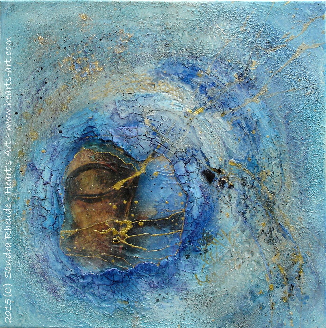 'Auge des Sturms/Eye of the Storm' - 2015/19 - Acryl/MixedMedia auf Leinwand - 50 x 50 cm - € 290