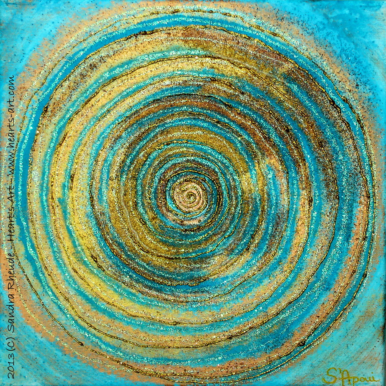 'Energiespirale' - 2013/61 - Acryl/MixedMedia auf Leinwand - 30 x 30 cm - verkauft (Ludwigshafen)