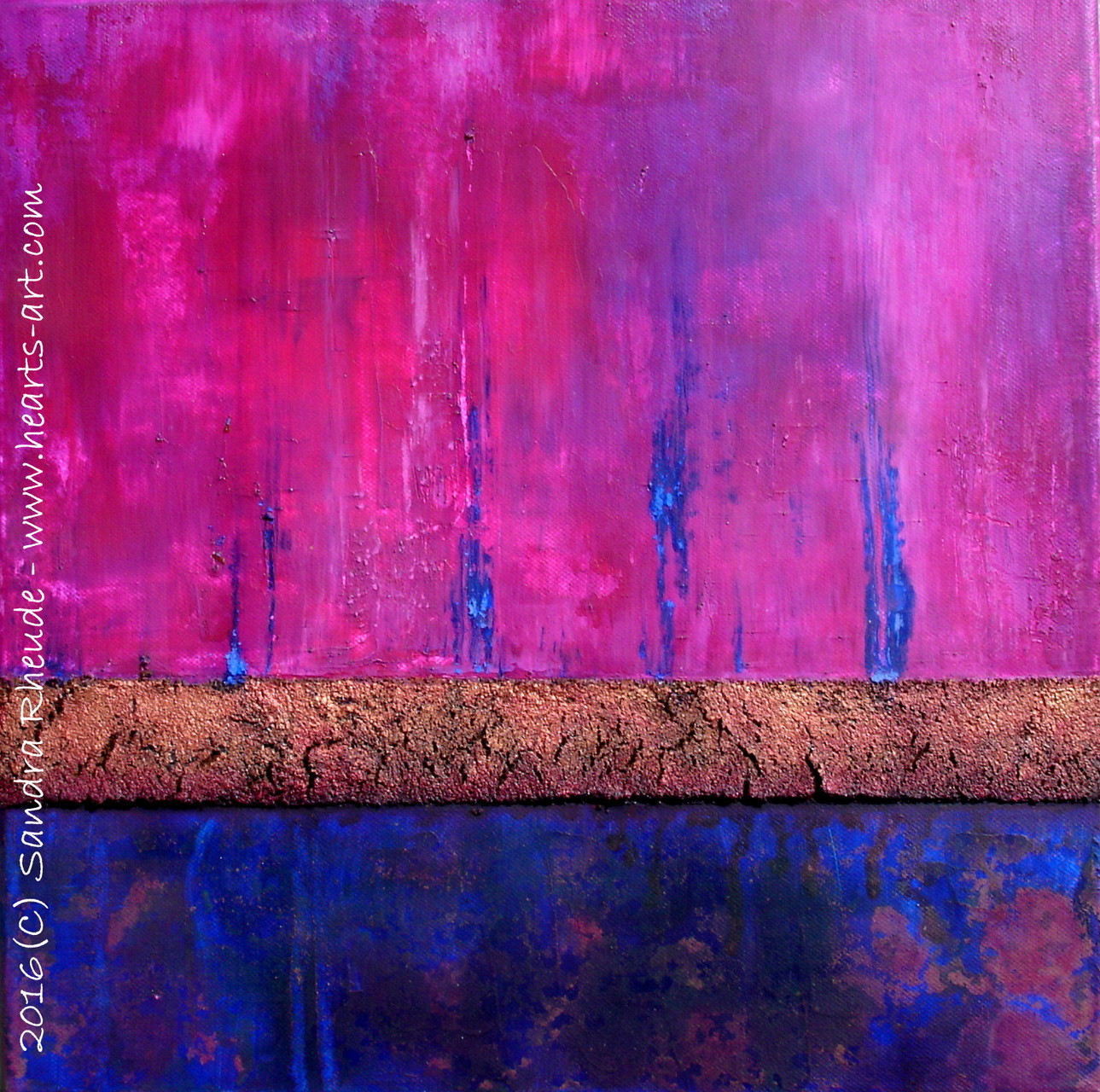 'Purple Passion' - 2016/6 - Acryl/MixedMedia auf Leinwand - 40 x 40 cm - € 180 - kann auch kopfüber aufgehängt werden