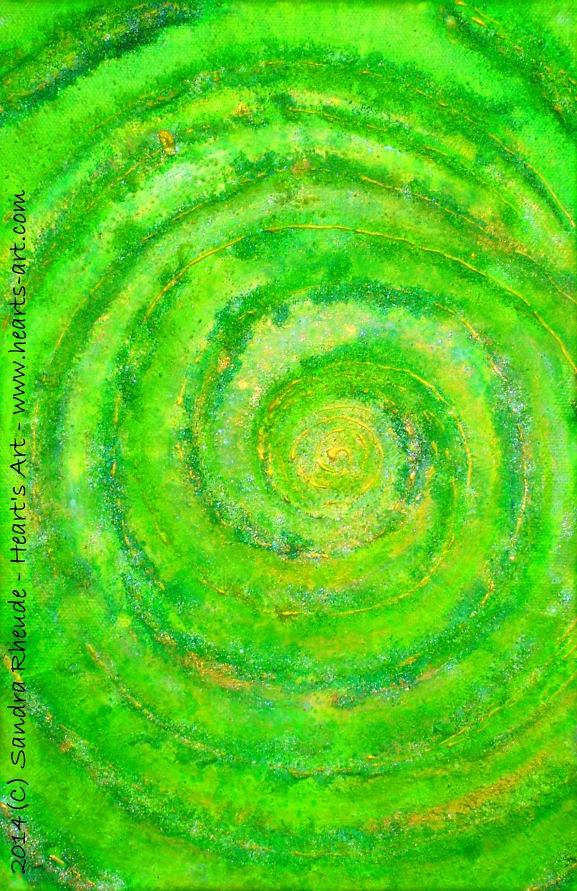 'About a green Dream' - 2014/19 - Acryl/MixedMedia auf Leinwand - 20 x 30 cm - verkauft (Köln)