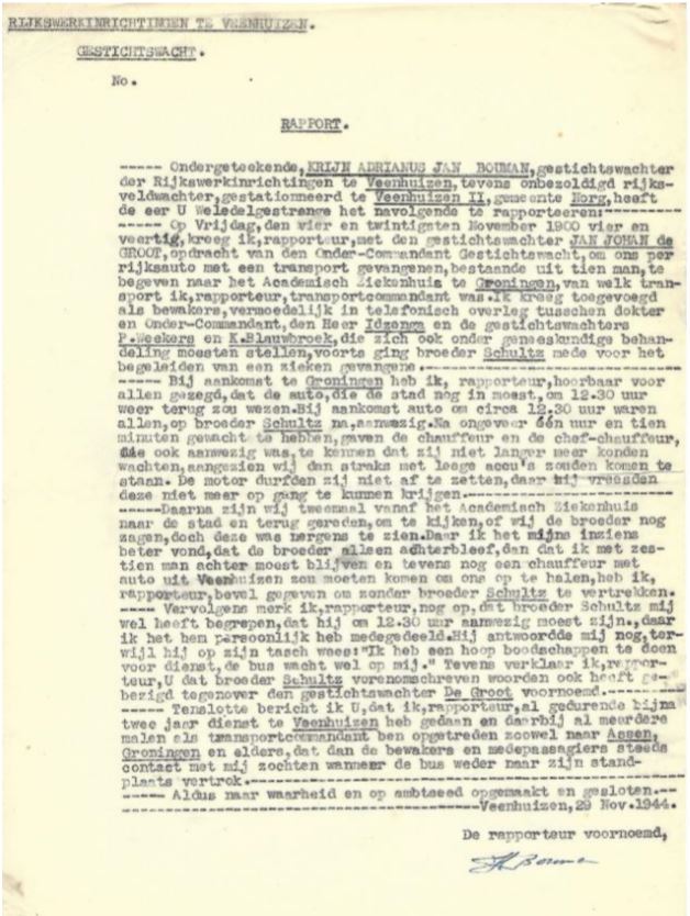 Proces - Verbaal van Krijn Bouman, 29 november 1944