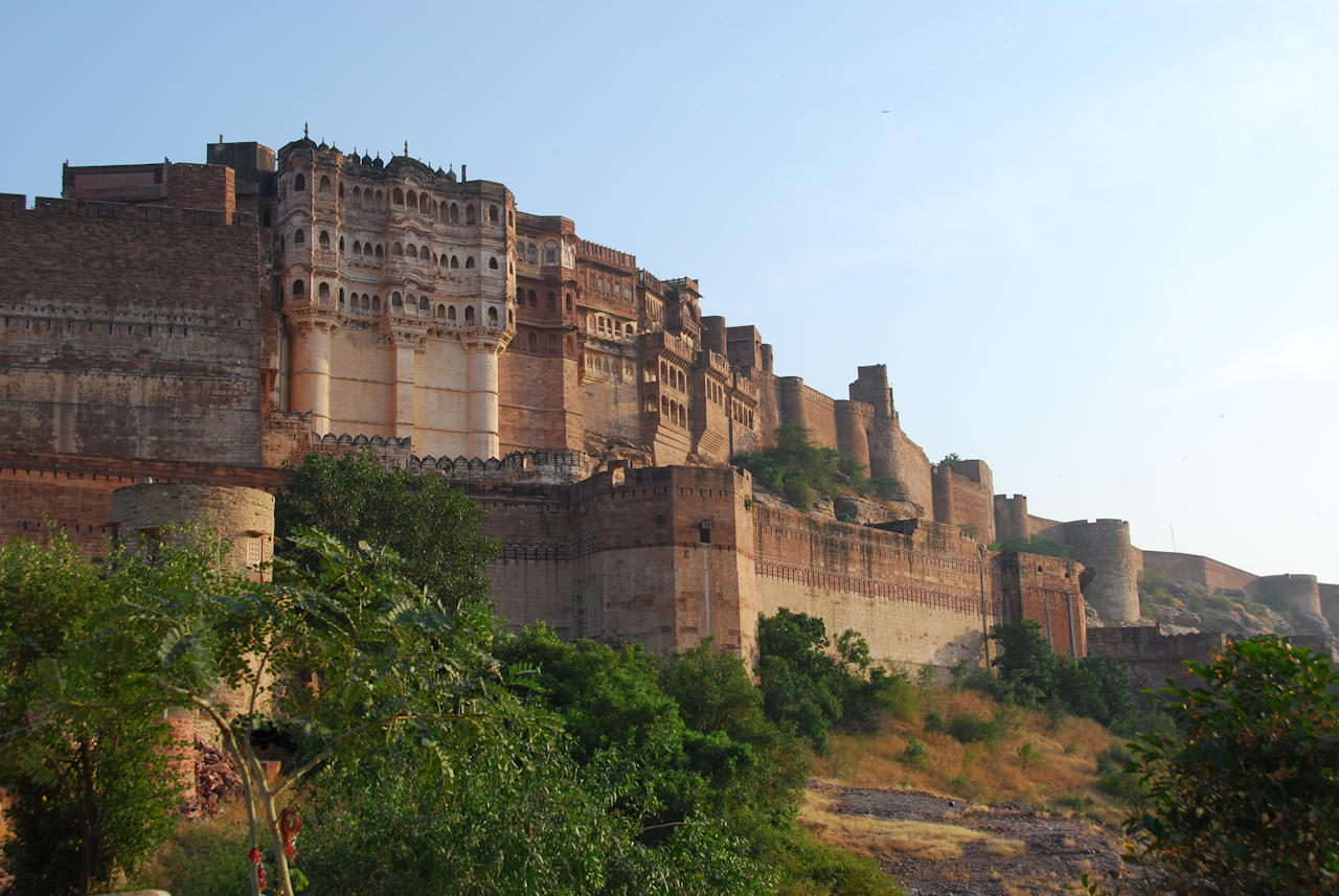 Jodhpur 13.11.2014: Mehrangarh Fort in the evening sun.