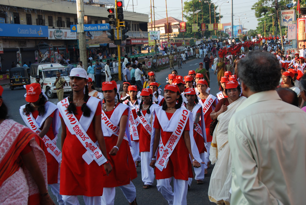 Kollam City 04.01.2012: Rally of CPI(M).