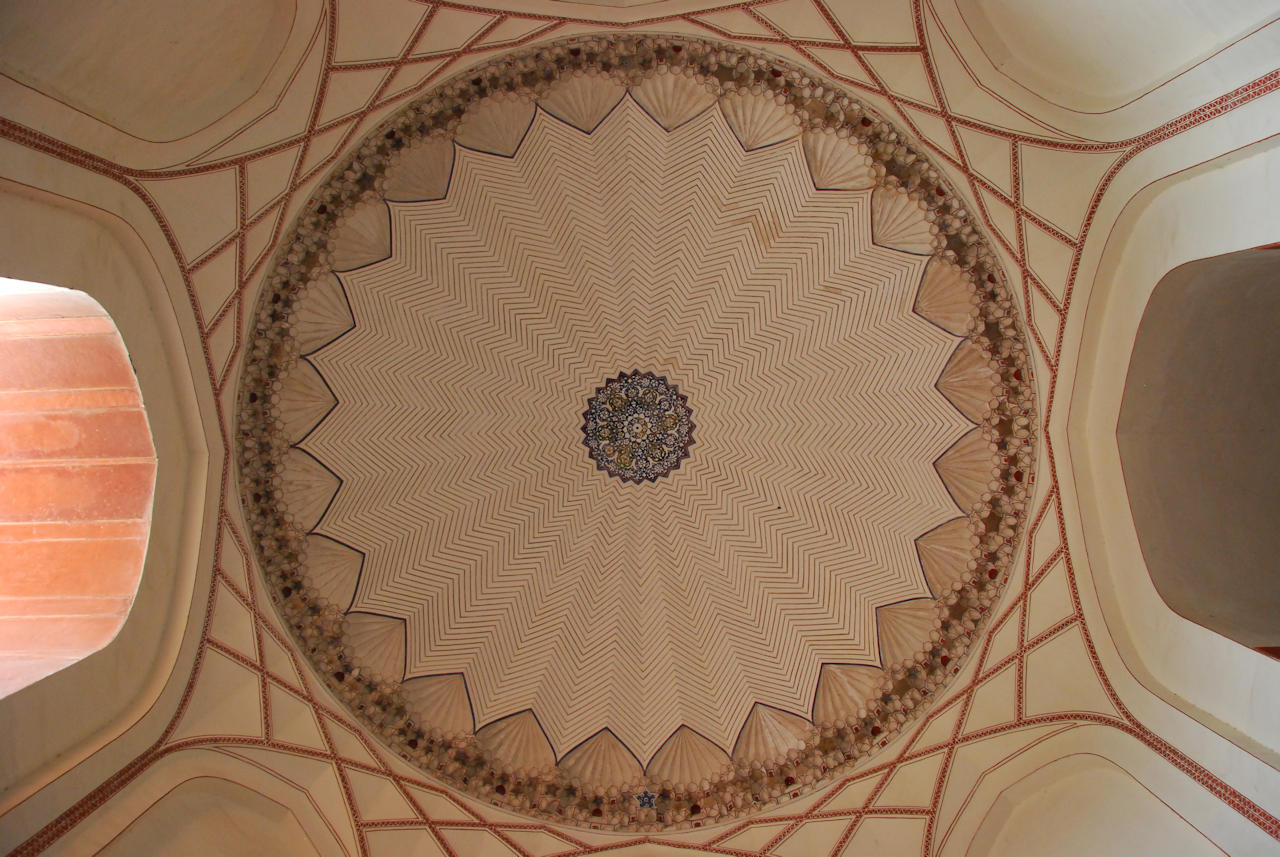 Delhi 08.11.2014: Ceiling inside Humayun's Tomb.