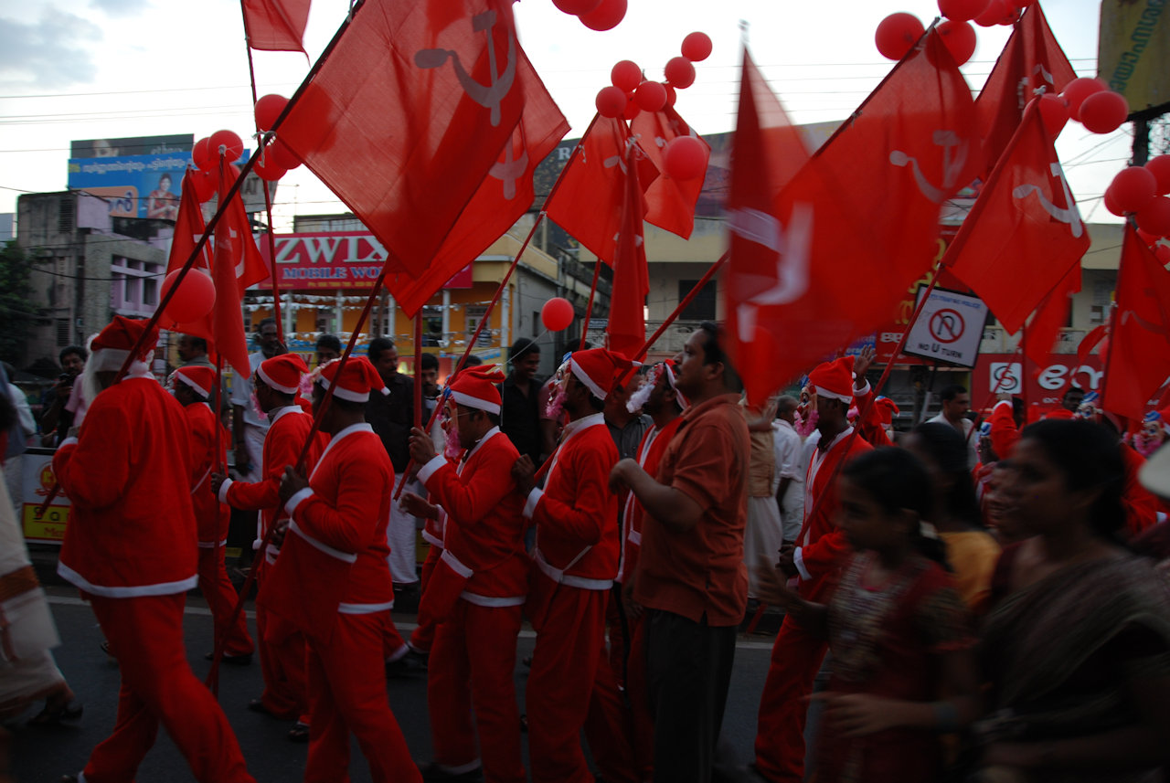 Kollam City 04.01.2012: Rally of CPI(M).