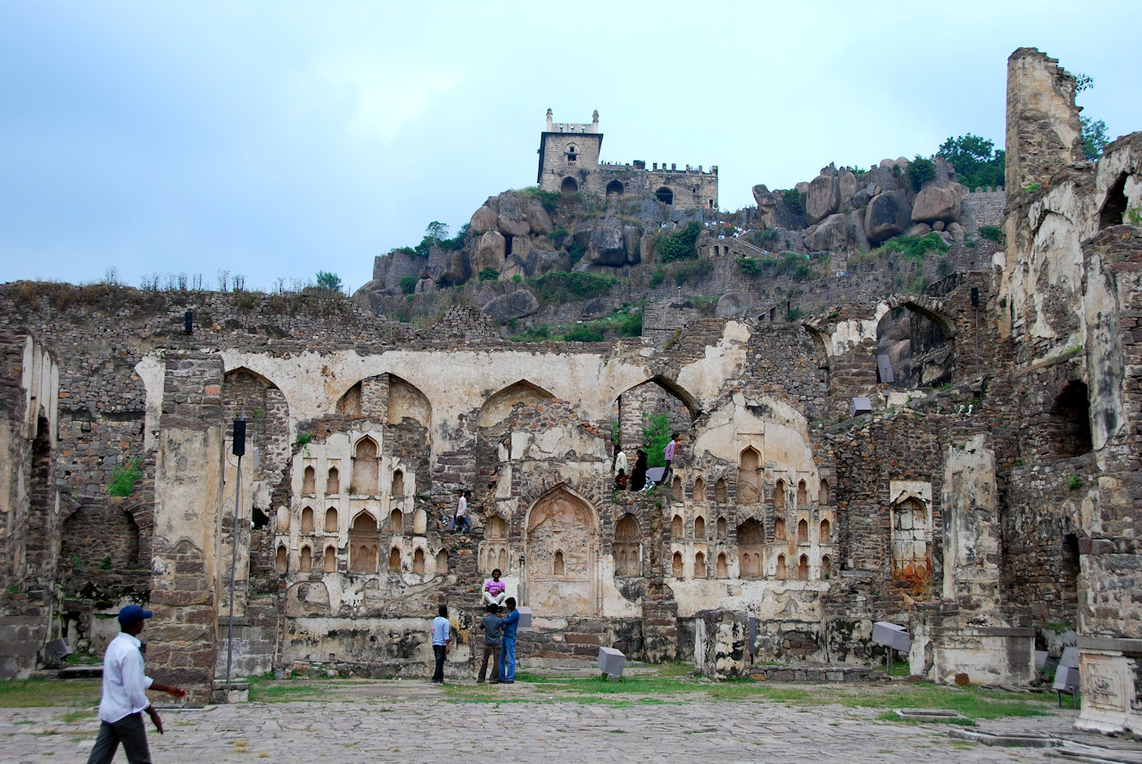 Hyderabad, 05.11.2010: Golconda Fort - Durbar Hall seen from Harem Compound