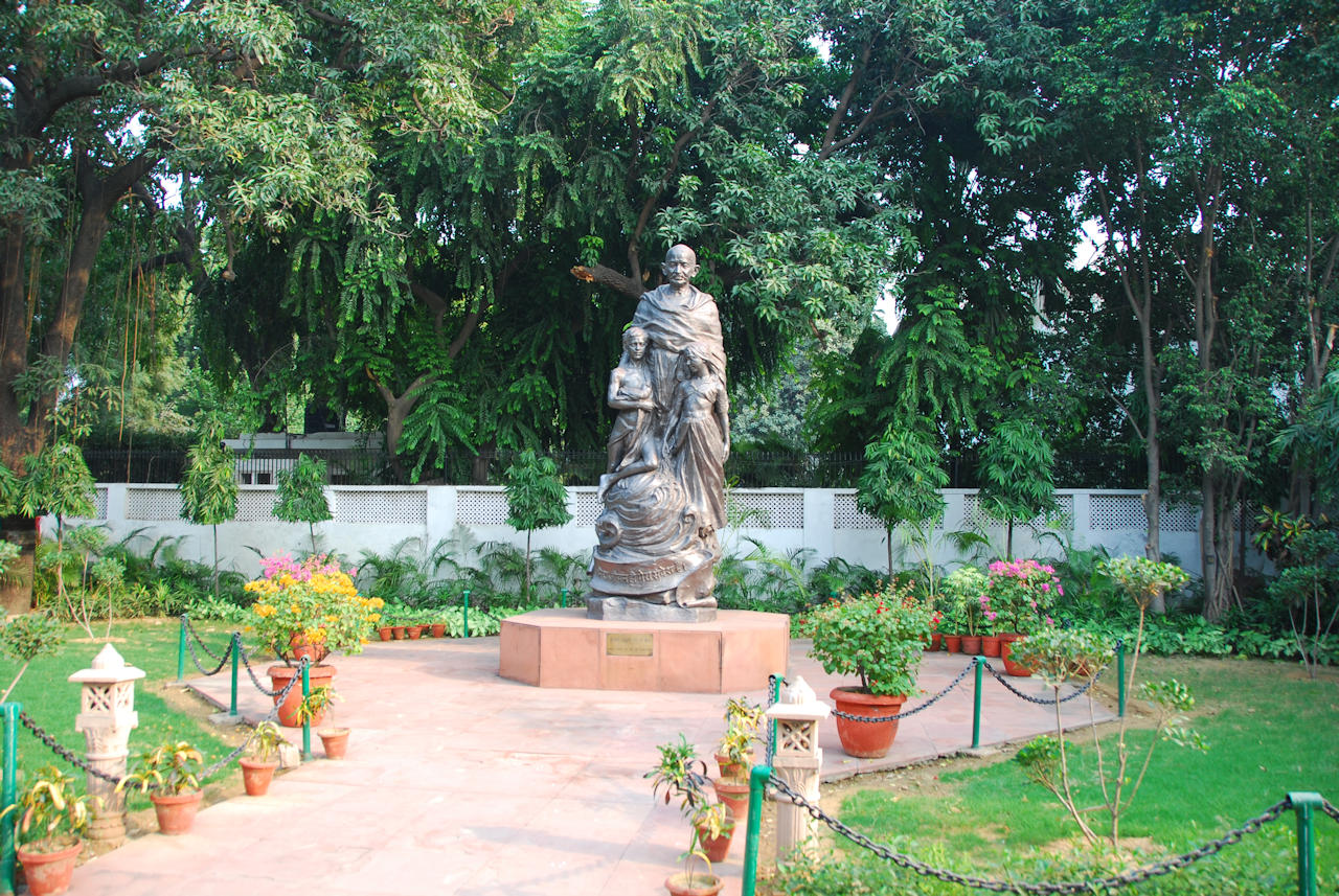 Delhi 07.11.2014: Gandhi Smriti, statue of Mahatma Gandhi.