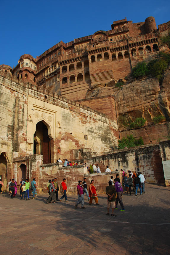 Jodhpur 13.11.2014: Gates two and three on the way up to Mehrangarh Fort.