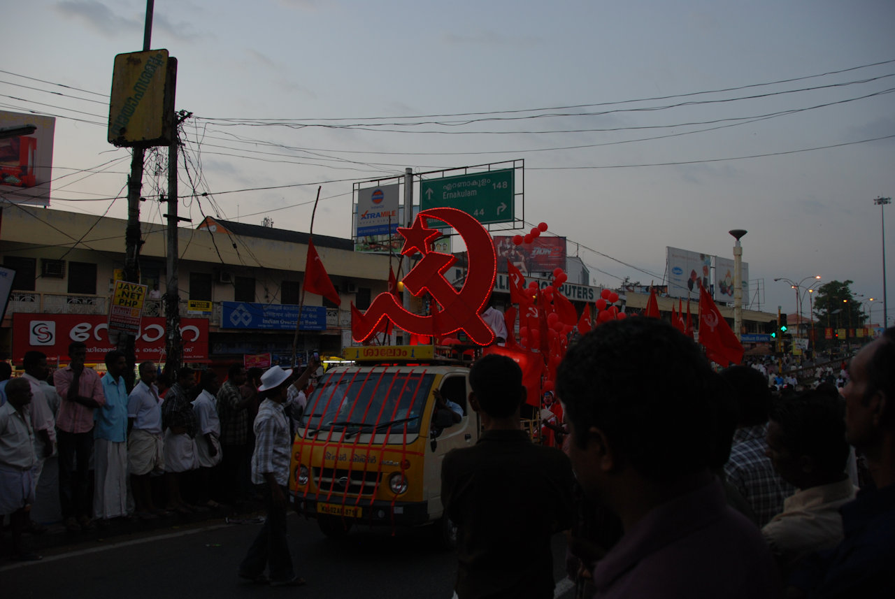Kollam City 04.01.2012: Rally of CPI(M).