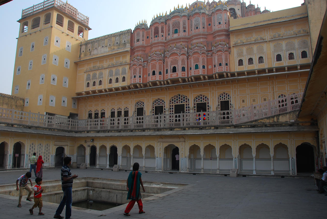 Jaipur 10.11.2014: Hawa Mahal (Palace of the Winds), rear view.