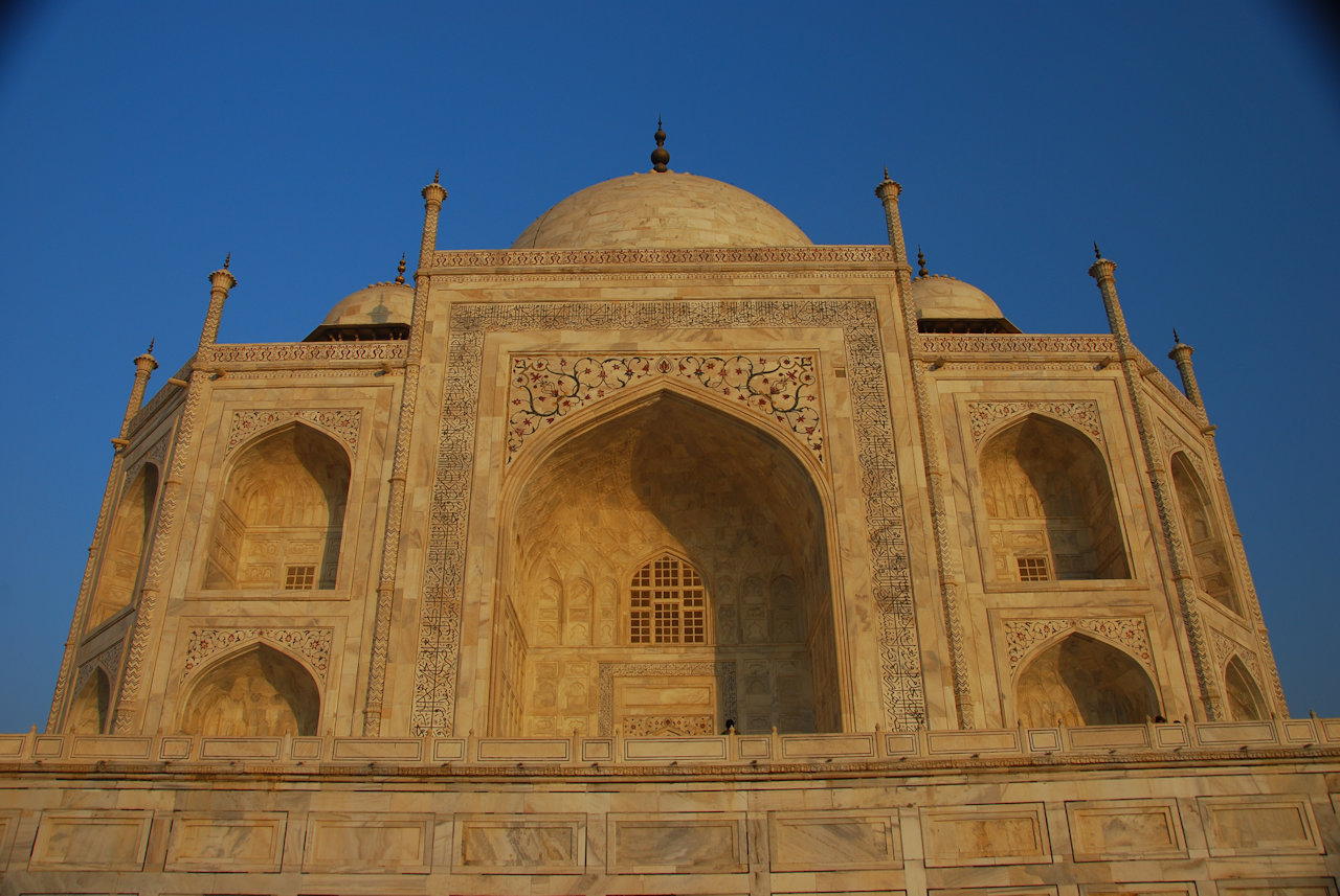 Agra 26.11.2014: West side of the Taj in the evening light.