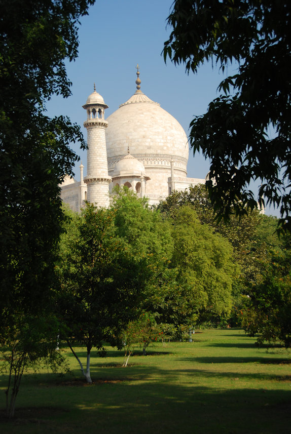 Agra 27.11.2014: Mughal Gardens around the Taj Mahal.