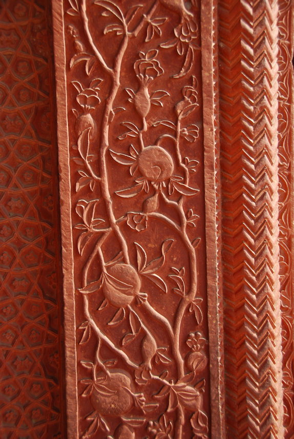 Fatehpur Sikri 28.11.2014: Detail from Rumi Sultana, the palace of Akba's turkish muslim wife.