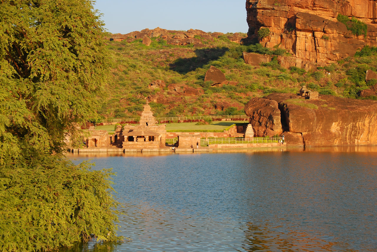 Badami, Karnataka 14.11.2010: Bhutamatha Temple located at Agastyatirtha Tank.