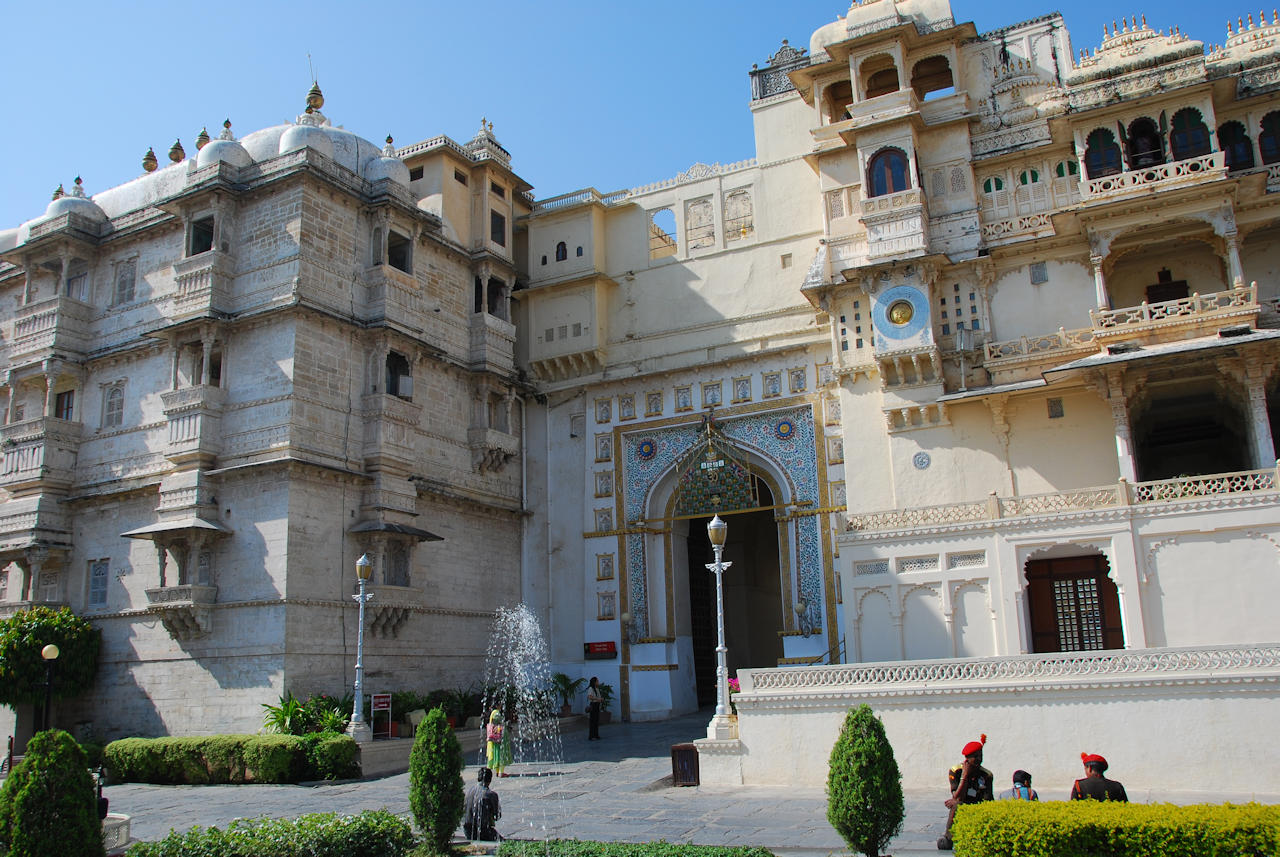 Udaipur 19.11.2014: Tripolia Gate, built 1711, leading to Manek Chowk and the entrance to the city palace museum.