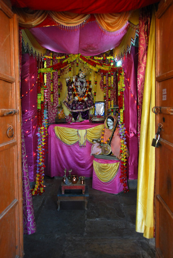 Chittorgarh 21.11.2014: Meera Temple at Chittorgarh Fort. Saint Mirabai praying before Krishna.