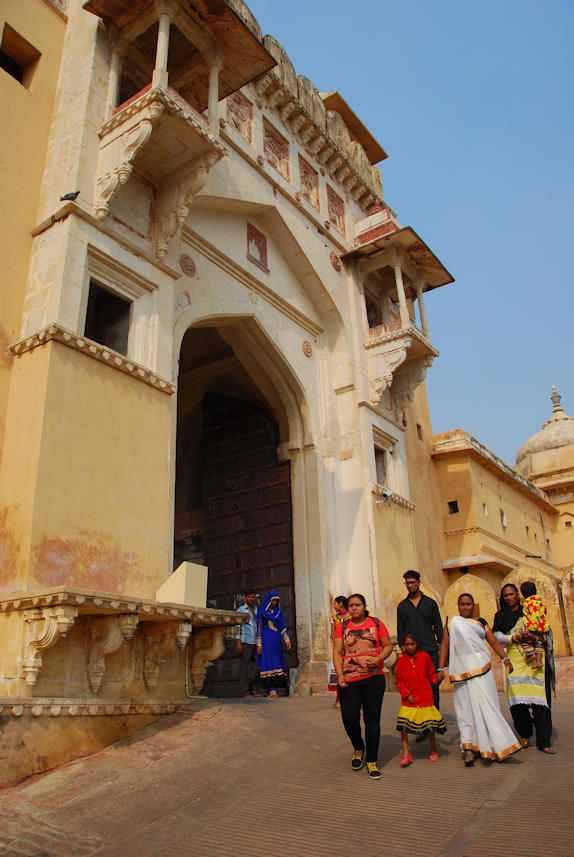 Jaipur 11.11.2014: Amber Fort, Suraj Pol (Sun Gate) from the outside.