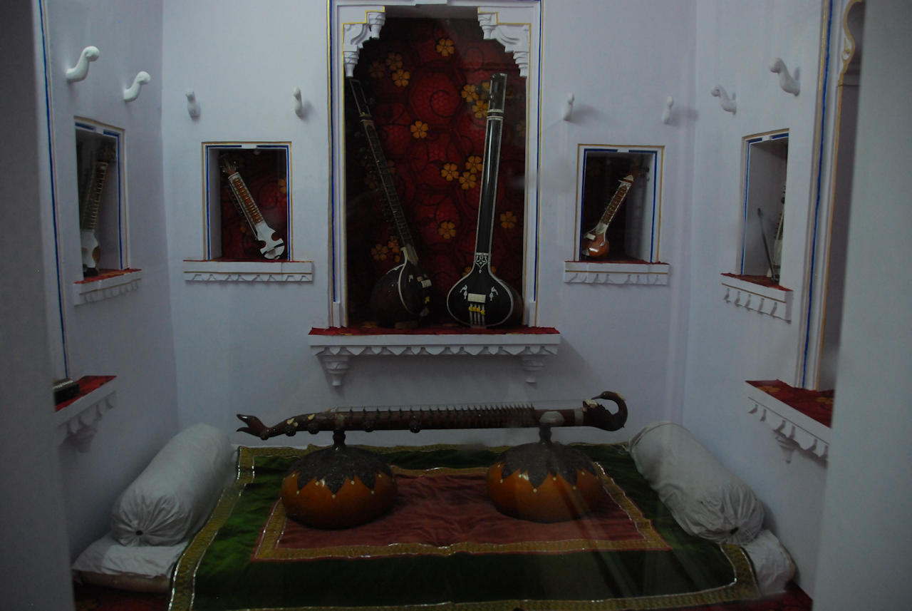 Udaipur 20.11.2014: Bagore Ki Haveli Museum also has fine collection of typical Rajasthan instruments.