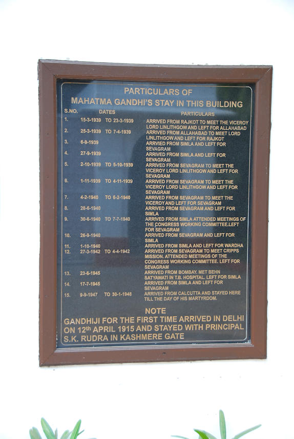 Delhi 07.11.2014: Gandhi Smriti, particulars of Gandhi's stays in the former Birla House.
