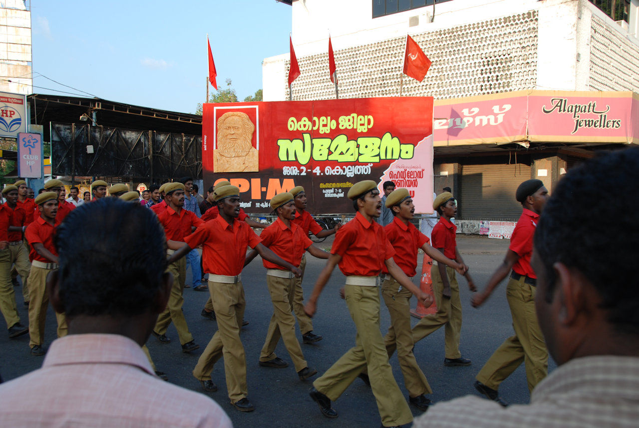 Kollam City 04.01.2012: Rally of CPI(M).
