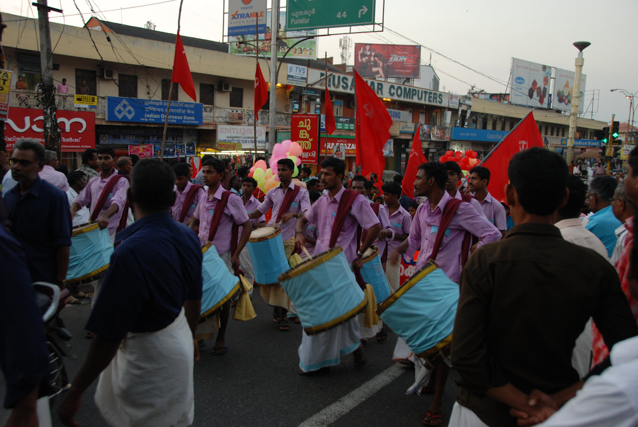 Kollam City 04.01.2012: Rally of CPI(M).