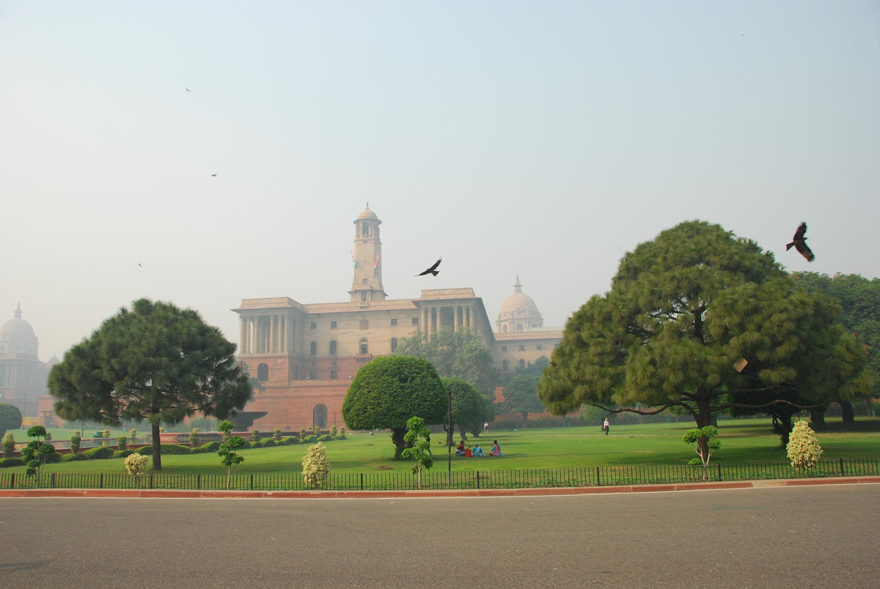 Delhi 07.11.2014: Gardens east of  Raisina Hill.