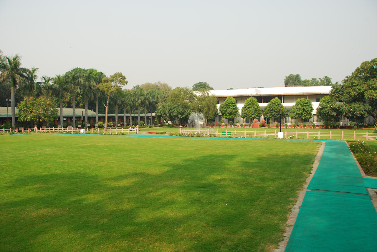 Delhi 07.11.2014: Gandhi Smriti, view of Birla House from the prayer ground.