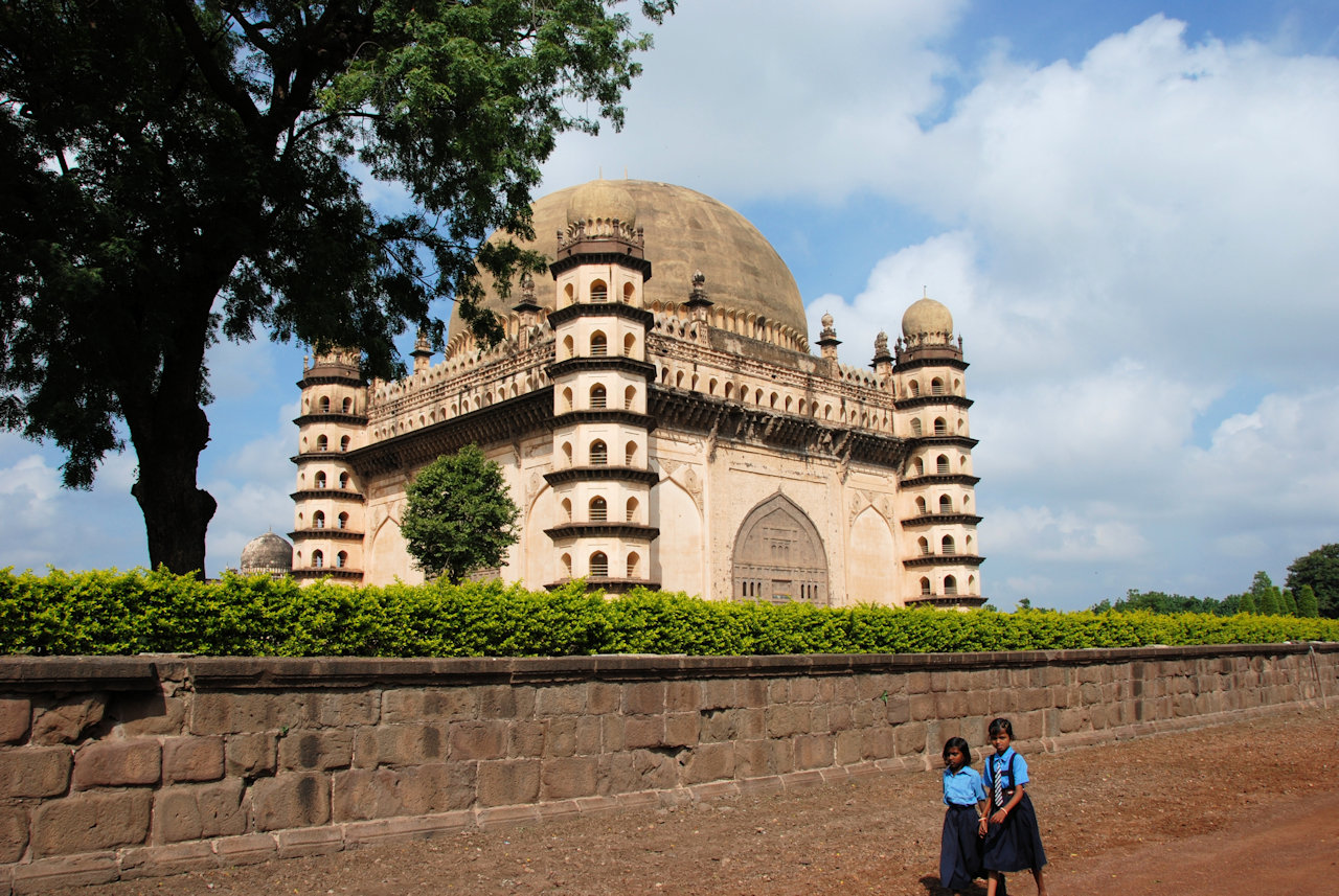 Bijapur, Karnataka 12.11.2010: Golgumbaz - tomb of Mohammed Adil Shah & family, build 1659.