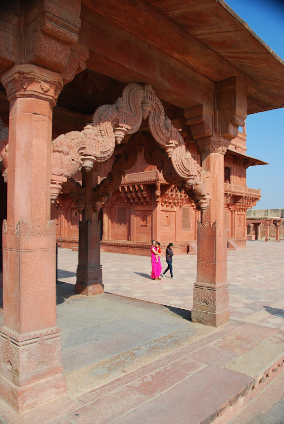 Fatehpur Sikri 28.11.2014: So called Astrologer's kiosk in front of the Treasury.