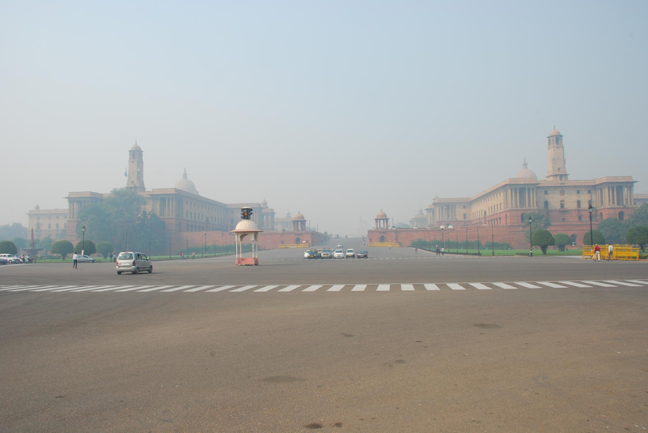 Delhi 07.11.2014: Raisina Hill, Secretariat buildings, housing government ministries.
